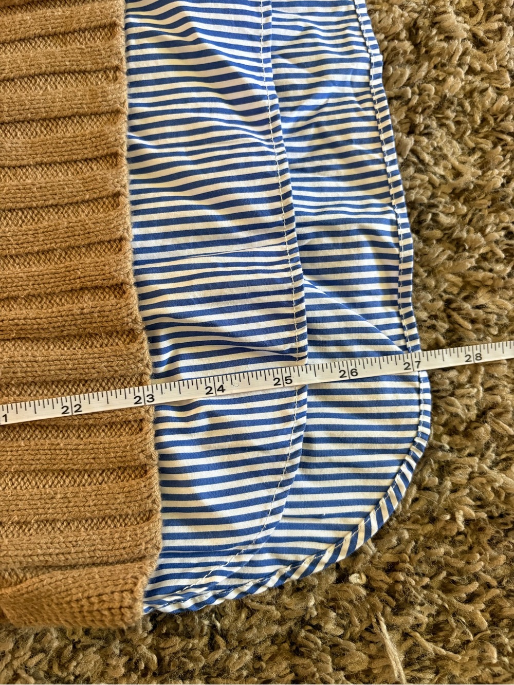 Ralph Lauren Layered Brown/Tan Crewneck Cotton Sweater - Picture 5 of 6
